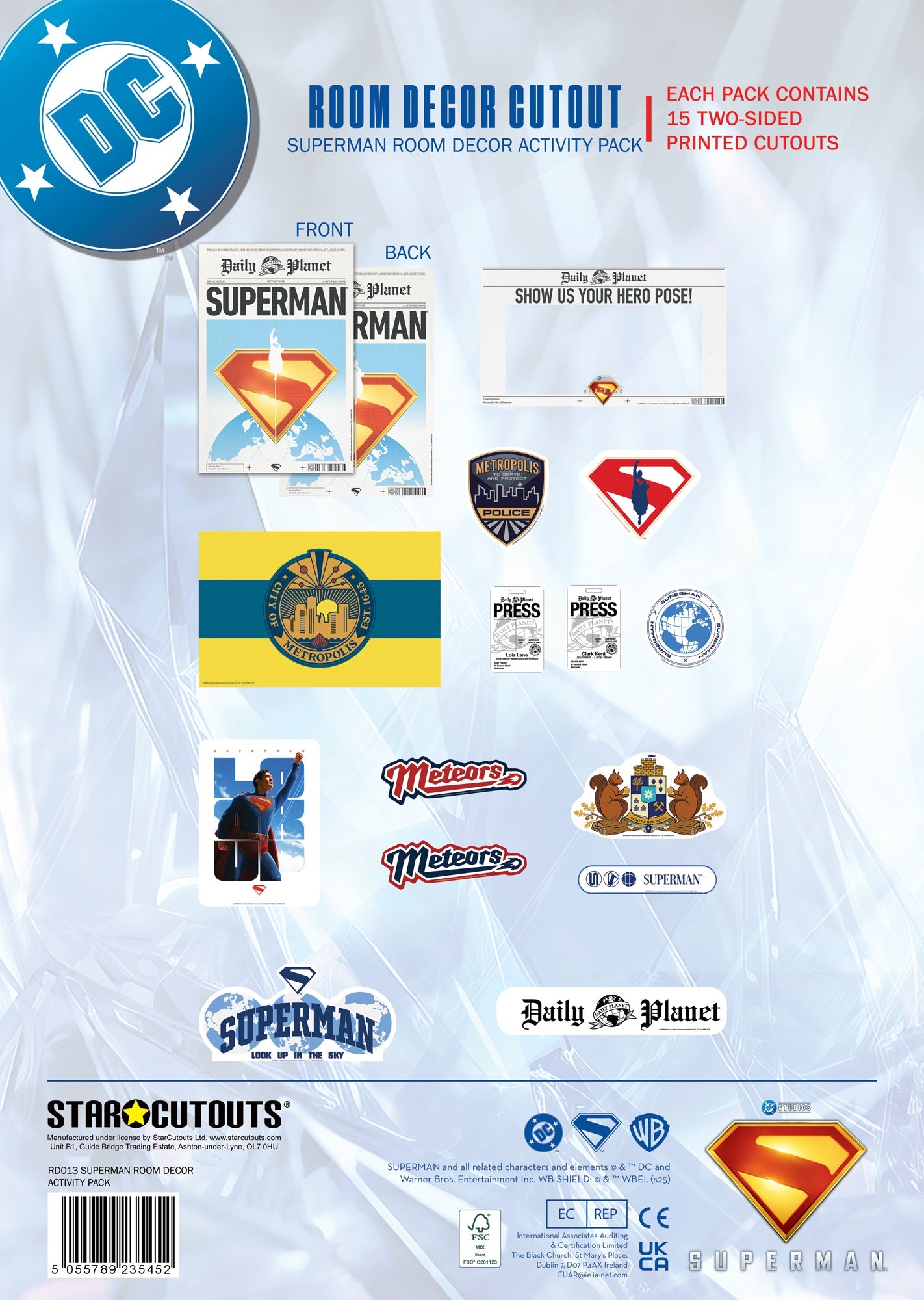 RD013 Superman Poster, Signs & Room Decoration Pack Activity Pack Height 40cm