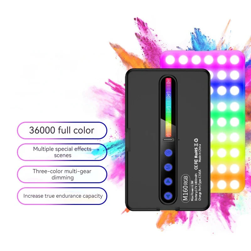 RGB LED Video Light 2700-6500K Handheld Photography Fill Lamp