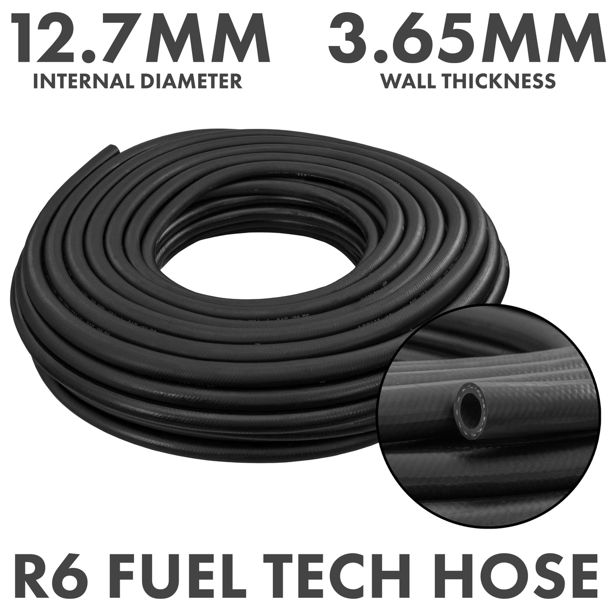 Rubber 12.7mm Braided Fuel, Oil Hose SAE J30 R6 for Pipe and Water Fitting