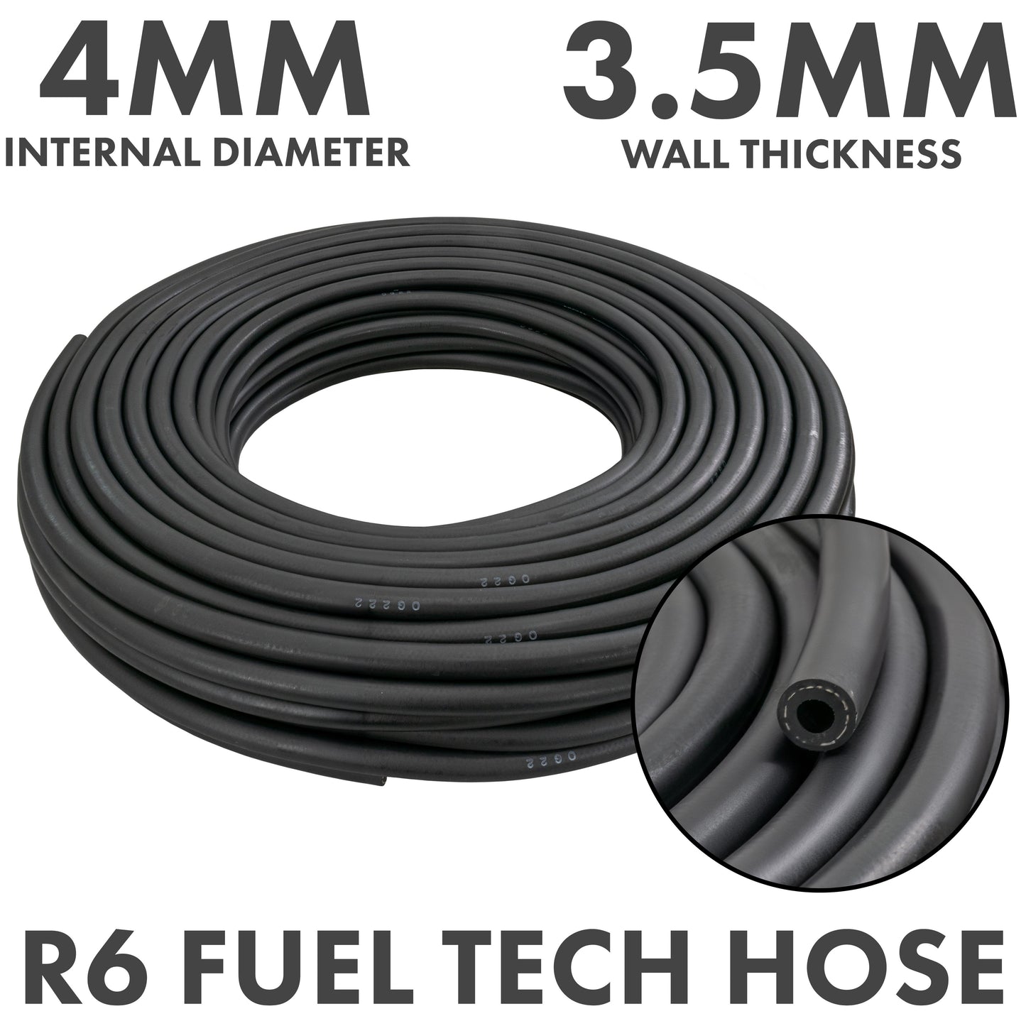 Rubber 4mm Braided Fuel, Oil Hose SAE J30 R6 for Pipe and Water Fitting
