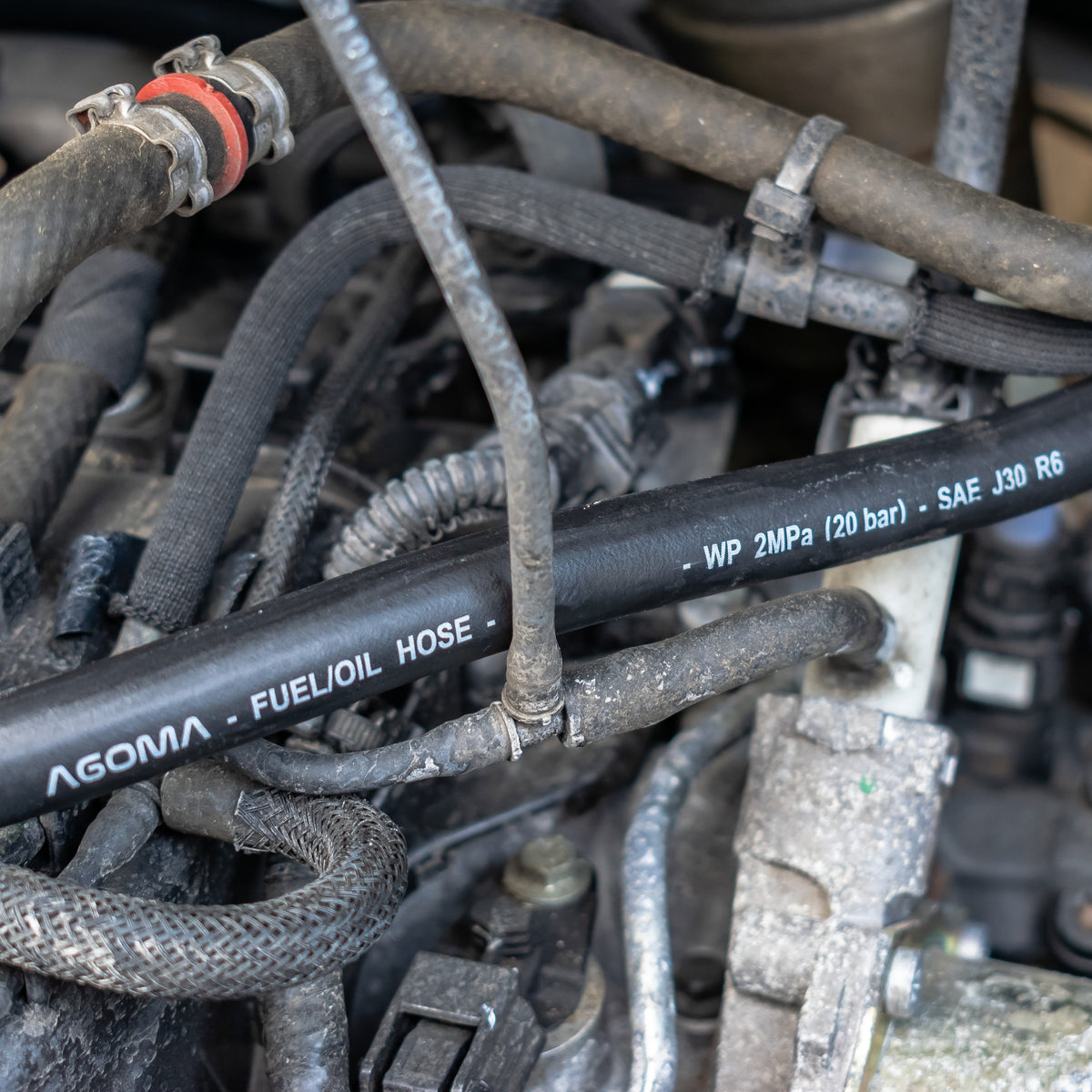 Rubber 6mm Braided Fuel, Oil Hose SAE J30 R6