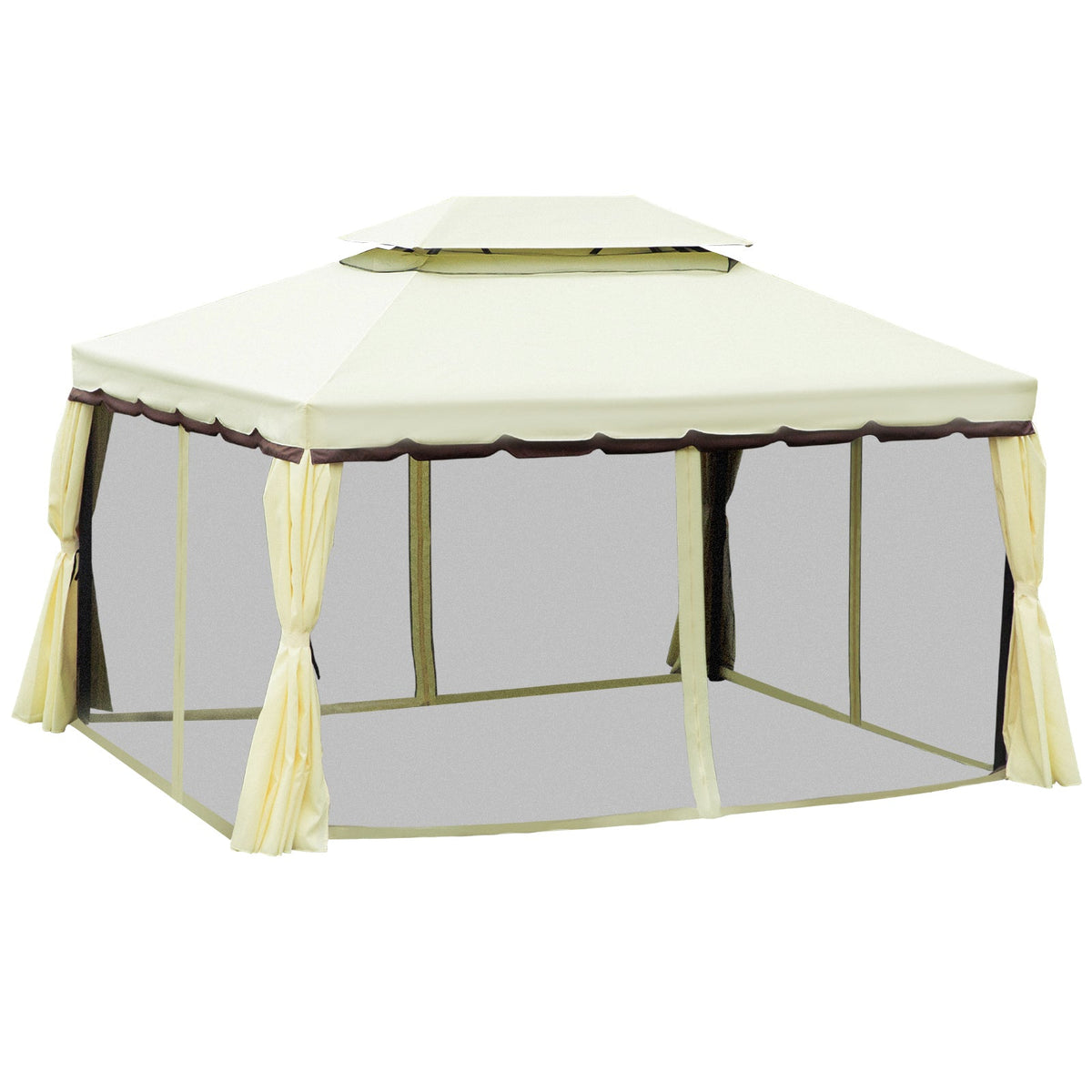 3m x 4m Vented Roof Aluminium Frame Gazebo Cream White