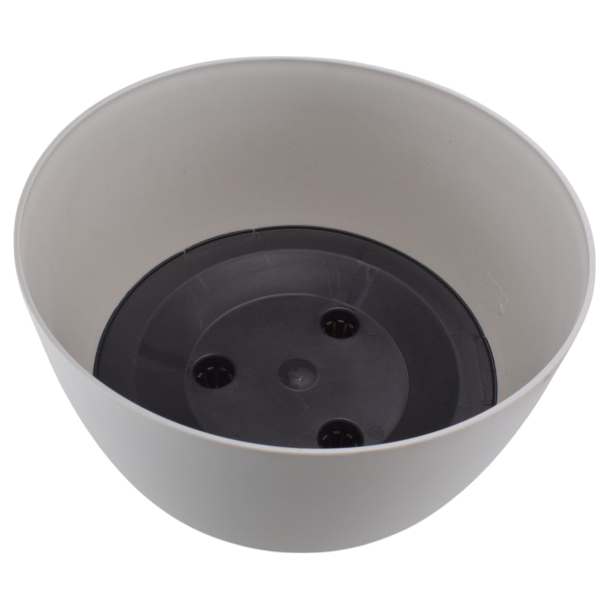 Roma Bowl Pot with Legs, Insert and Hole with Plug 290mm White