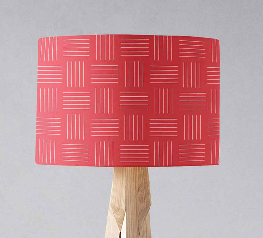 Red and White Lines Lampshade, Ceiling or Table Lamp Shade