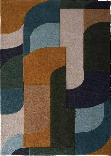 Retro Deco Rug Abstract Design