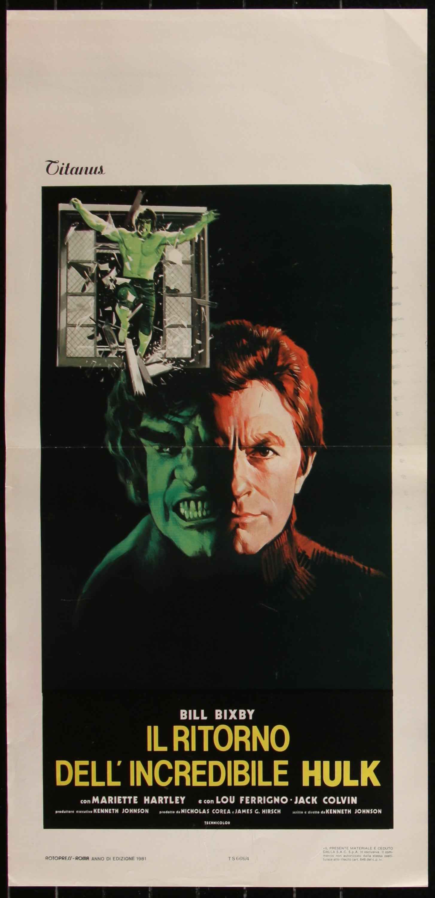 Bride Of The Incredible Hulk (1980) Original Italian Locandina Movie Poster
