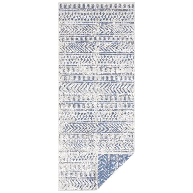 Reversible Geometric Indoor-Outdoor Flatweave Rug