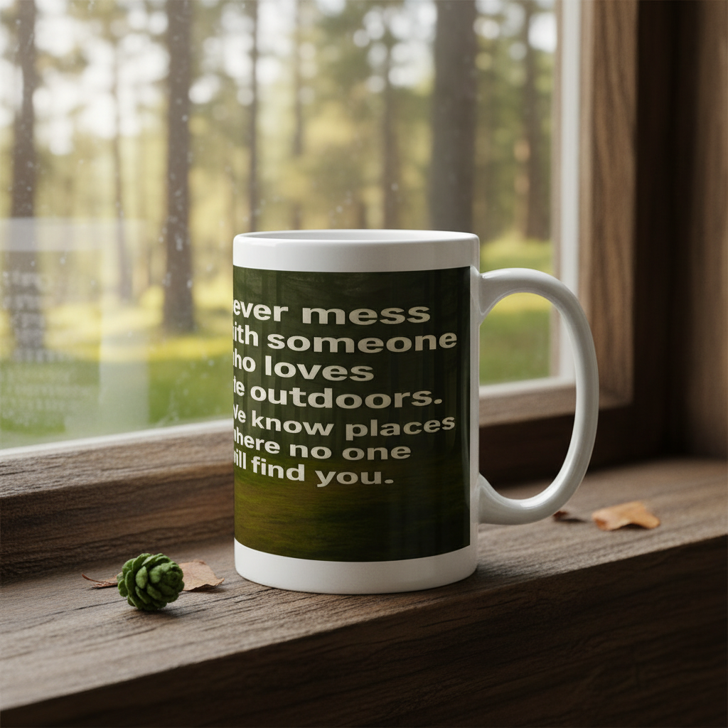 Never Mess With an Outdoors Lover – 15oz Ceramic Hiking Mug