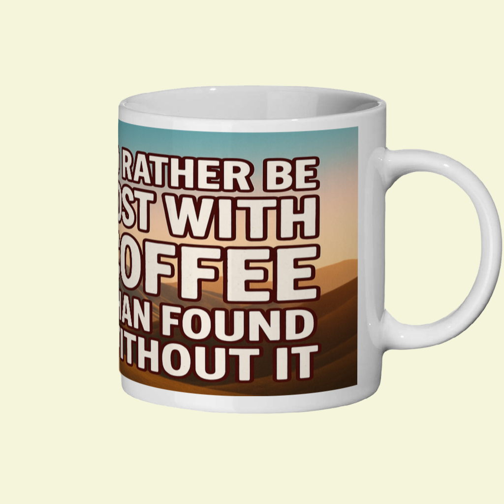 I’d Rather Be Lost With Coffee – 11oz Ceramic Hiking Mug