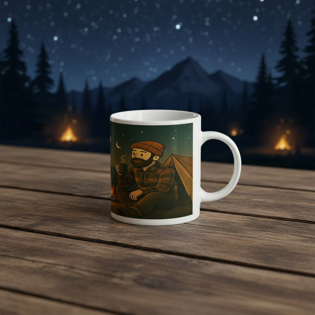 Brewed for the Wild Night – 11oz Ceramic Hiking Mug