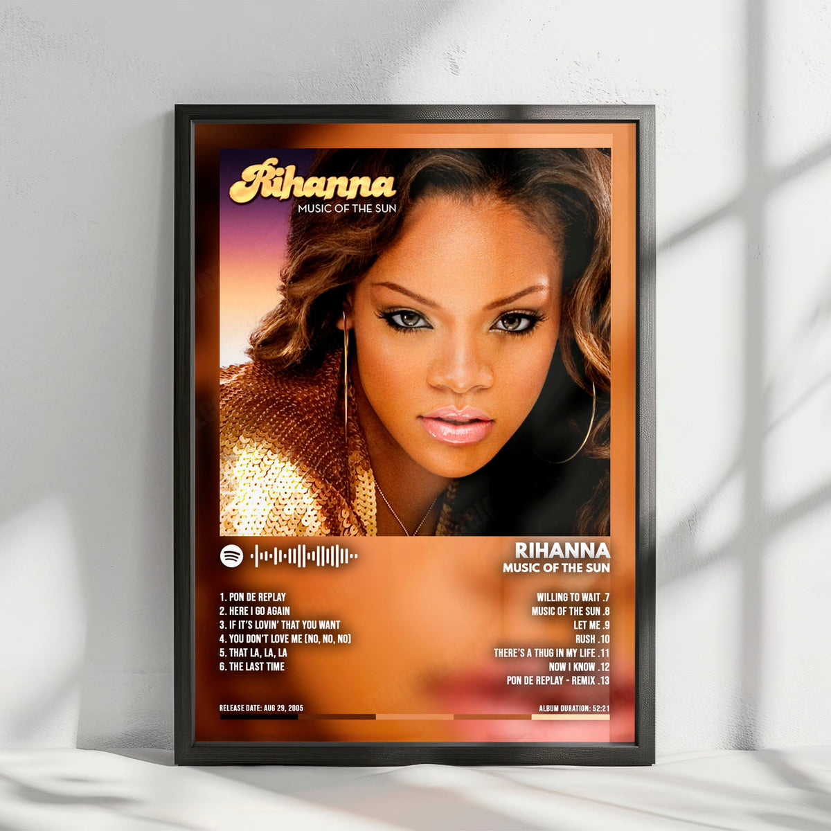 Rihanna "Music Of The Sun" Album Cover Poster - with Complete Tracklist