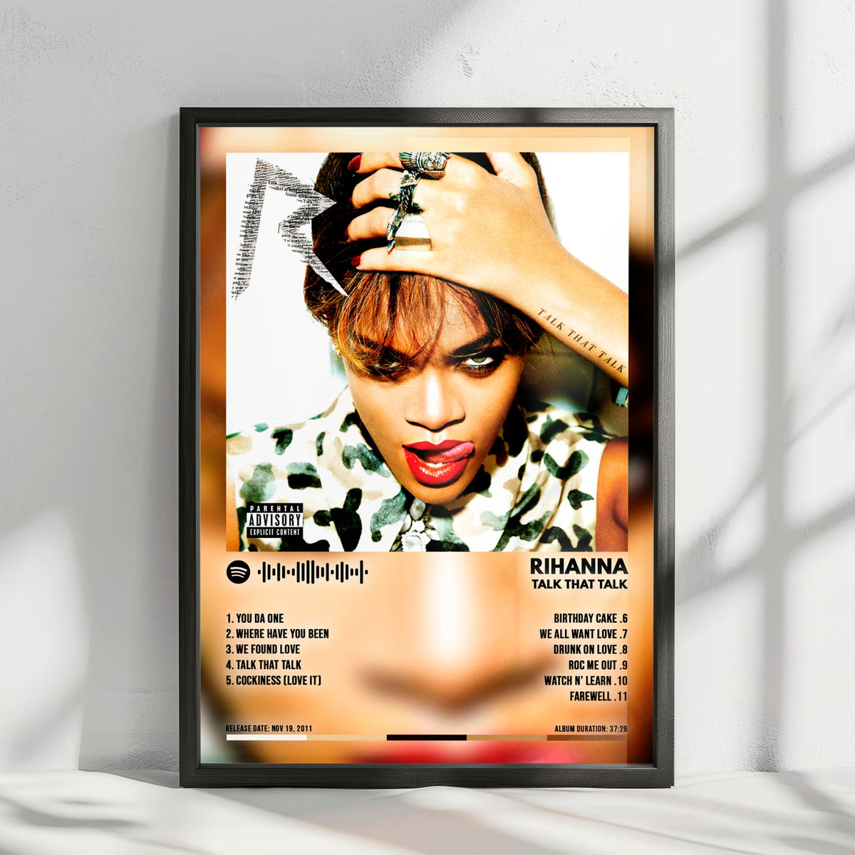 Rihanna "Talk That Talk" Album Cover Poster - with Complete Tracklist