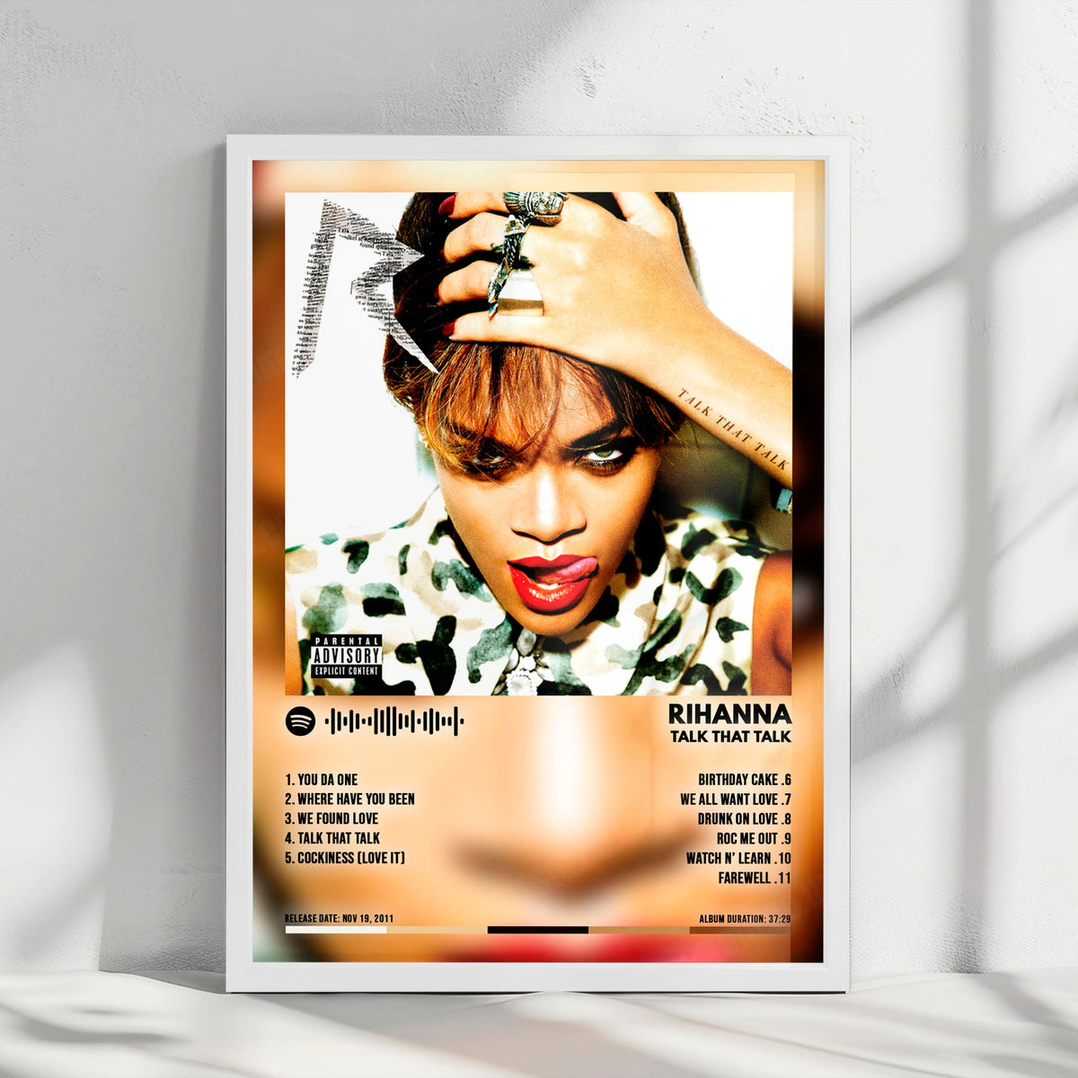 Rihanna "Talk That Talk" Album Cover Poster - with Complete Tracklist