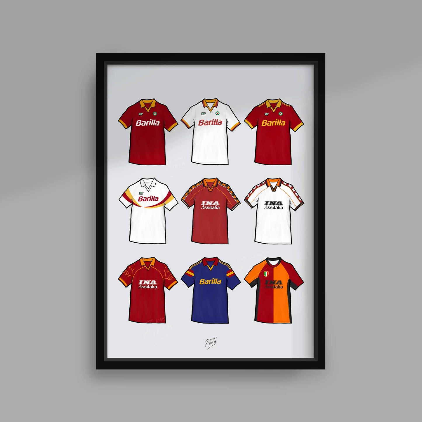 Roma Retro Shirts Football Print