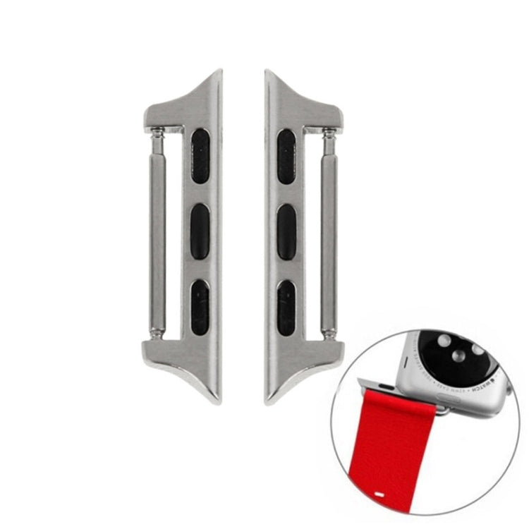 2 PCS for Apple Watch 42mm Metal Strap Connector Metal Buckle, Silver
