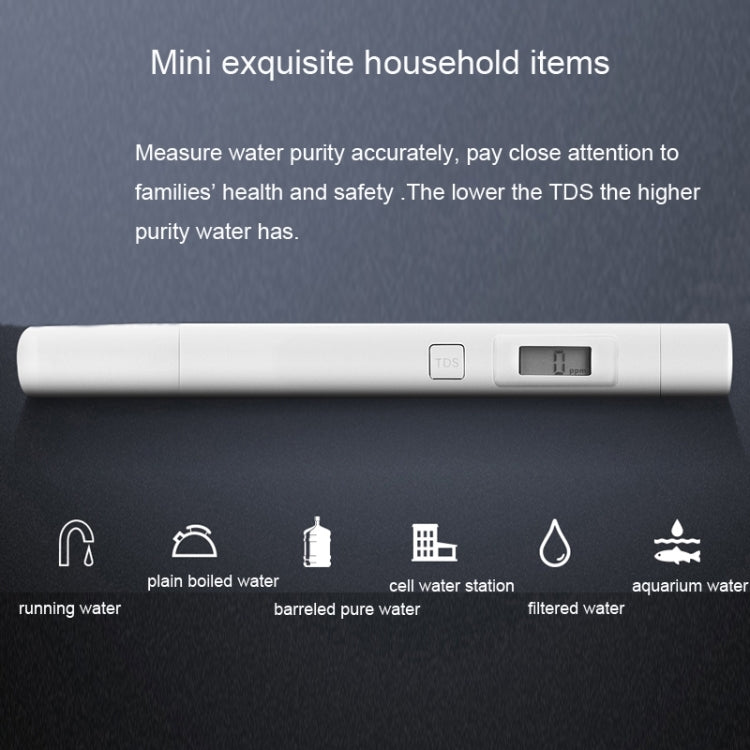 Original Xiaomi Superb Accurate Mini Exquisite Easy-to-use Water Purity Tester Water Quality TDS Tester(White)