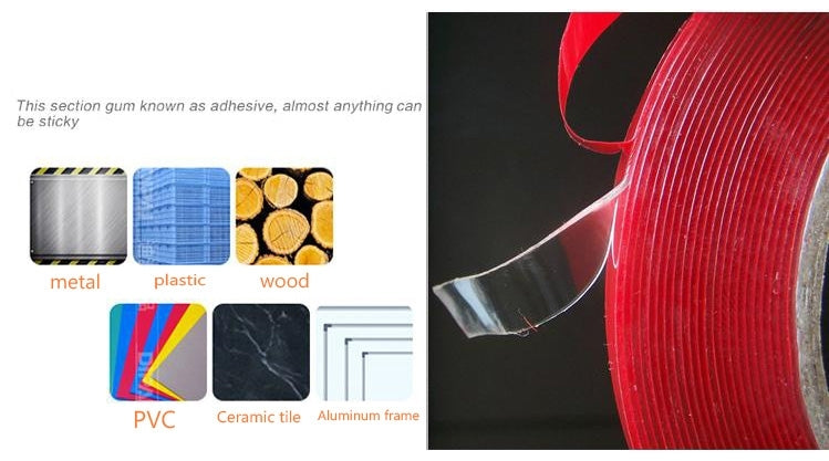 Universal Transparent Double Sided Adhesive Tape, Width: 0.6cm, Length: 10m, 10m×0.6cm
