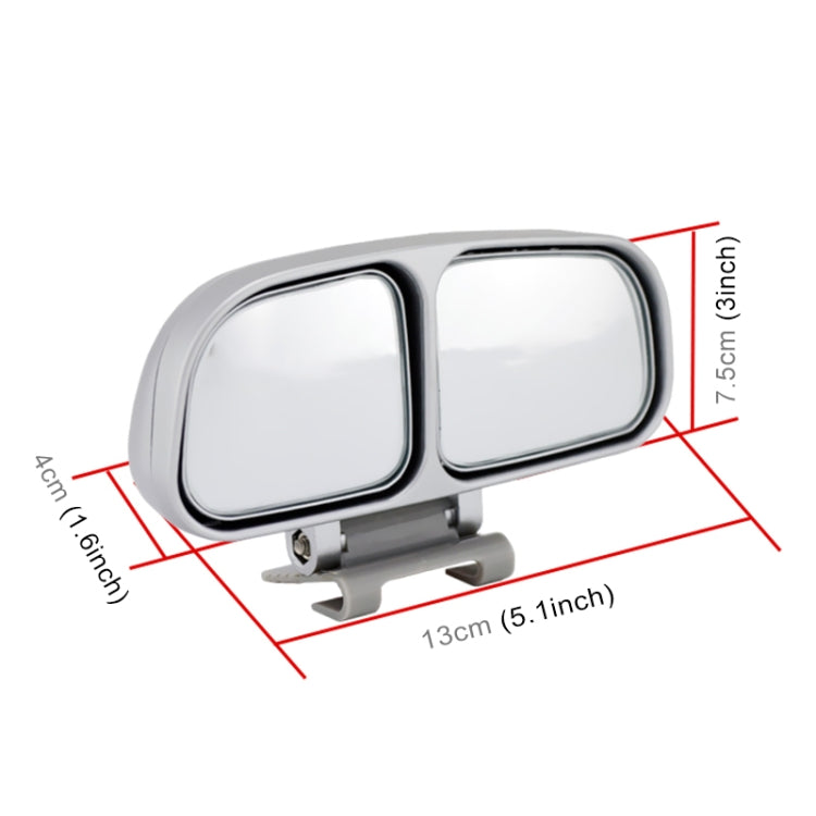 Left Side Rear View Blind Spot Mirror Universal adjustable Wide Angle Auxiliary Mirror(Silver)