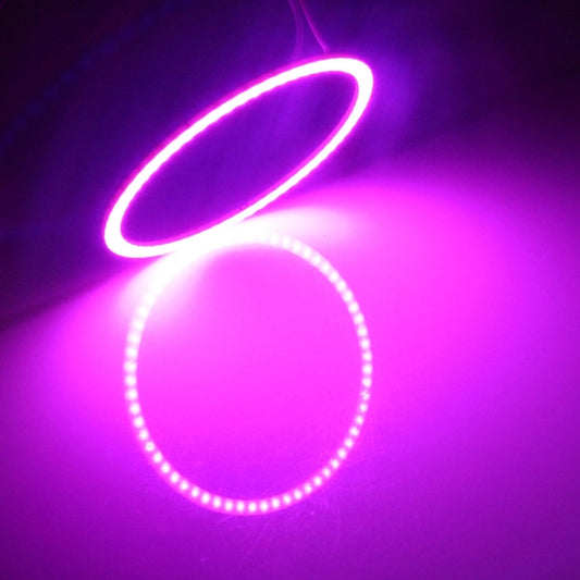80mm 5W 180LM Angel Eyes Circles Car Headlight COB LED Lights for Vehicles, DC 12-24V, 80mm Pink Light, 80mm Green Light