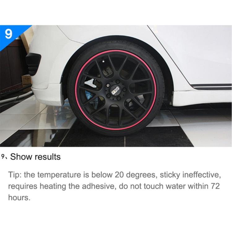 Universal Decorative Scratchproof Stickup 8M Flexible Car Wheel Hub TRIM Mouldings Decoration Strip, 15 inch, 8m