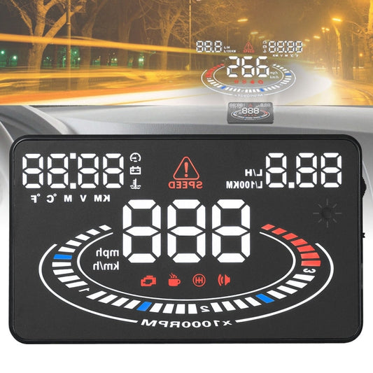 E300 5.5 inch Car OBDII / EUOBD HUD Vehicle-mounted Head Up Display Security System, Support Speed & Fuel Consumption, Overspeed Alarm,  Fuel Consumption, Water Temperature, etc., E300