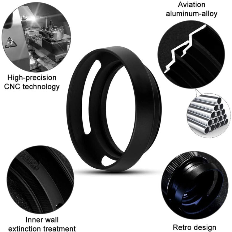 Metal Vented Lens Hood for All Leica Lens with 55mm Filter Thread, 55mm