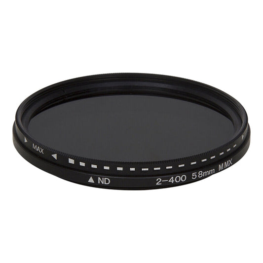58mm ND Fader Neutral Density Adjustable Variable Filter ND 2 to ND 400 Filter, 58mm