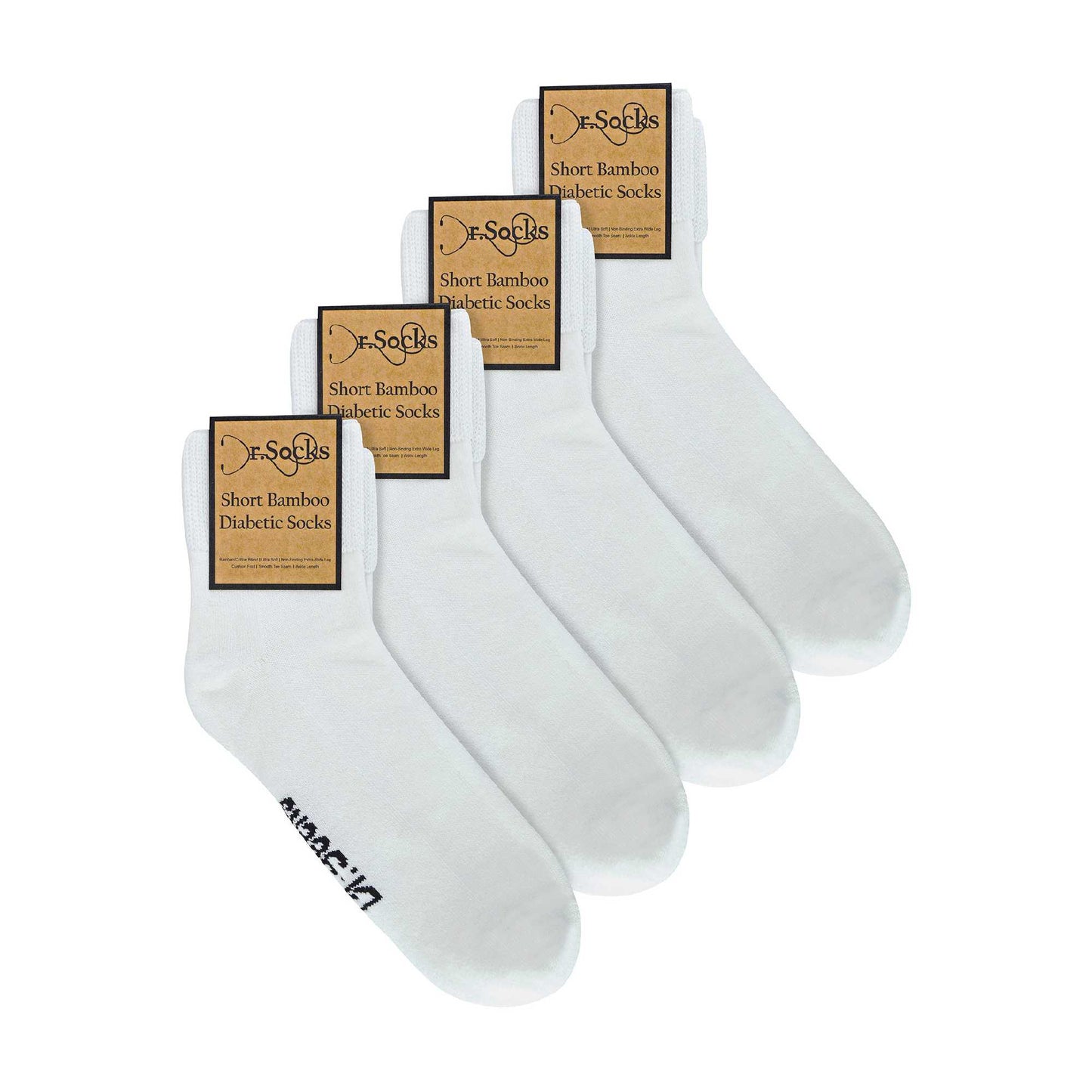 4 Pack Extra Wide Bamboo Diabetic Ankle Socks