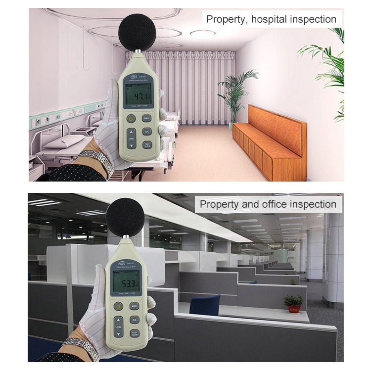 Digital Sound Level Meter (Range: 30~130dBA, 35~130dBC)