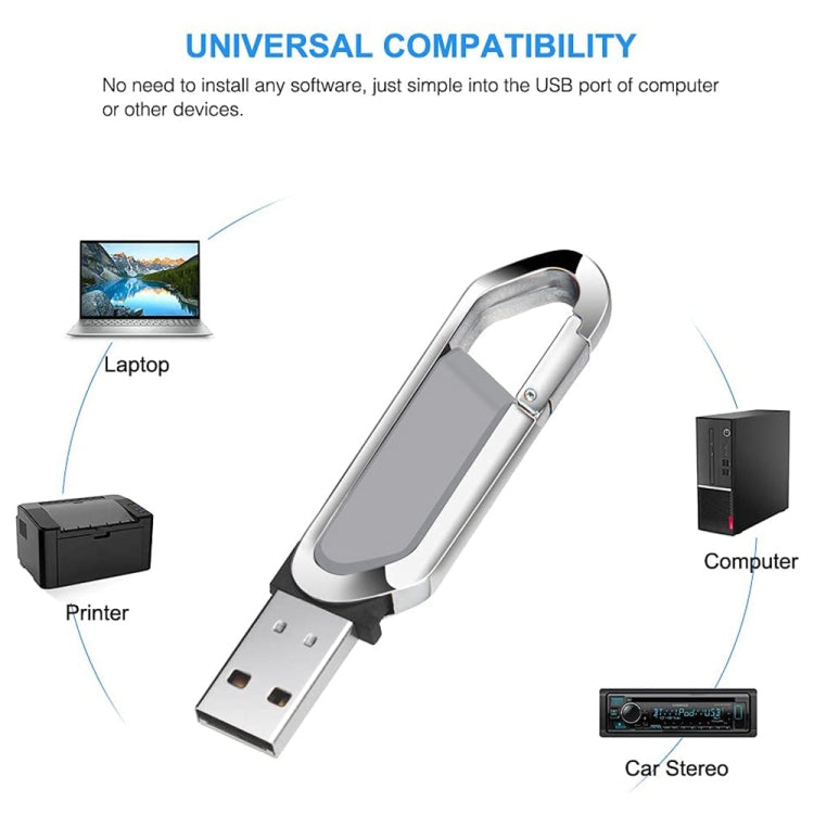 16GB Metallic Keychains Style USB 2.0 Flash Disk, 16GB (Grey)