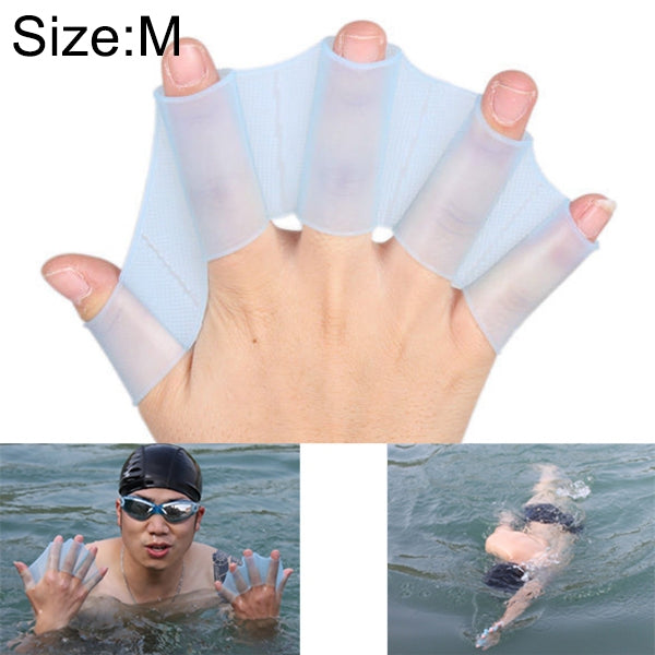 Silicone Swimming Web Fins Hand Flippers Training Gloves, M, Size: M Magenta, Size: M Blue