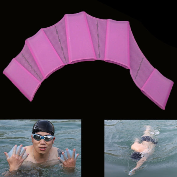 Silicone Swimming Web Fins Hand Flippers Training Gloves, M, Size: M Magenta, Size: M Blue