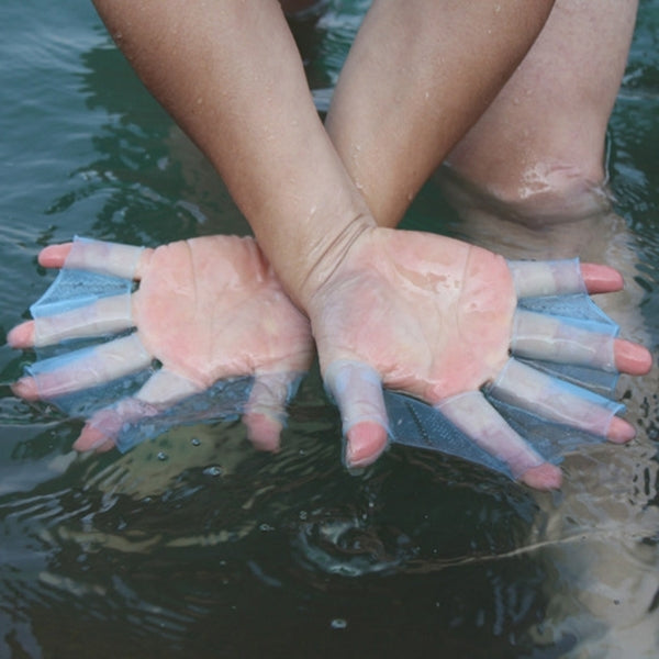 Silicone Swimming Web Fins Hand Flippers Training Gloves, M, Size: M Magenta, Size: M Blue