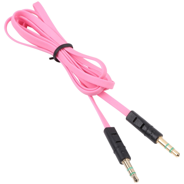 1m Noodle Style Aux Audio Cable 3.5mm Male to Male, Compatible with Phones, Tablets, Headphones, MP3 Player, Car/Home Stereo & More(Pink)