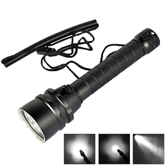 5 x LED White Light Diving Flashlight, 6800 LM, Diving Depth: 150m