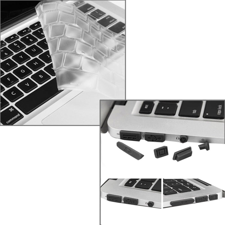 ENKAY for Macbook Air 11.6 inch (US Version) / A1370 / A1465 Hat-Prince 3 in 1 Frosted Hard Shell Plastic Protective Case with Keyboard Guard & Port Dust Plug(Silver)