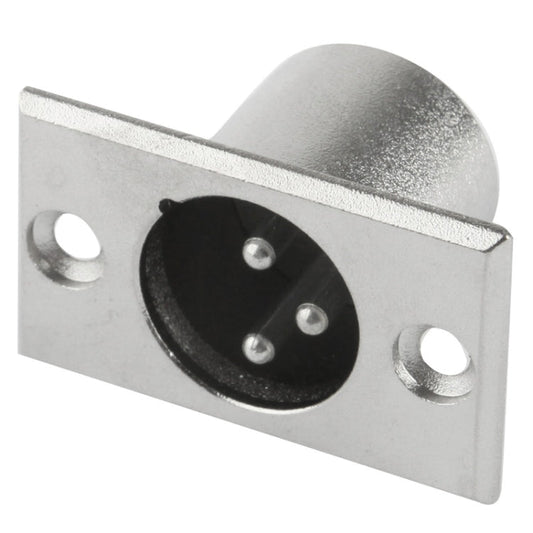 XLR 3 Pin Male Metal Chassis Mount Connector with Locking, Male Plug