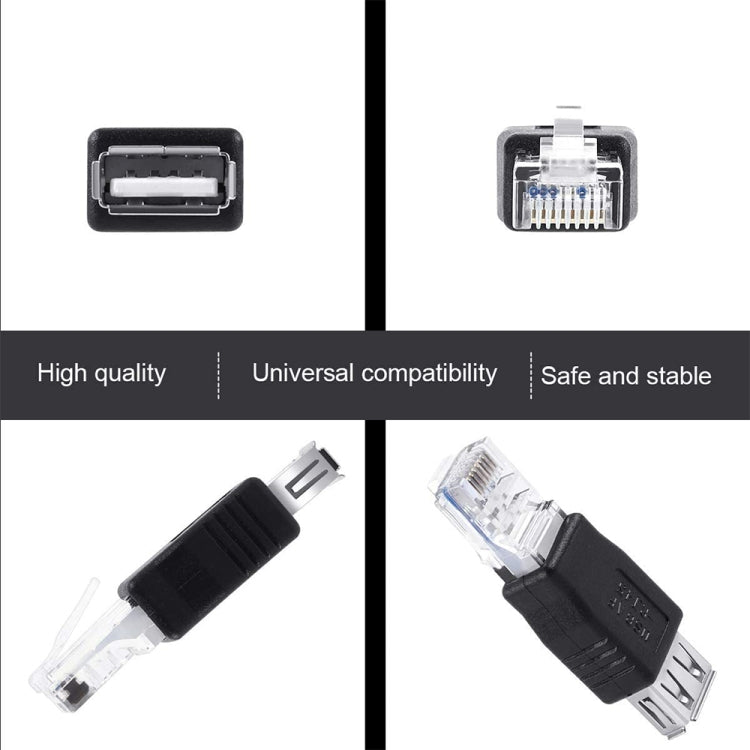 RJ45 Male to USB AF Adapter