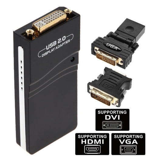 USB 2.0 to VGA, DVI, HDMI Adapter, Resolution: 1280*1024, Resolution: 1920*1080