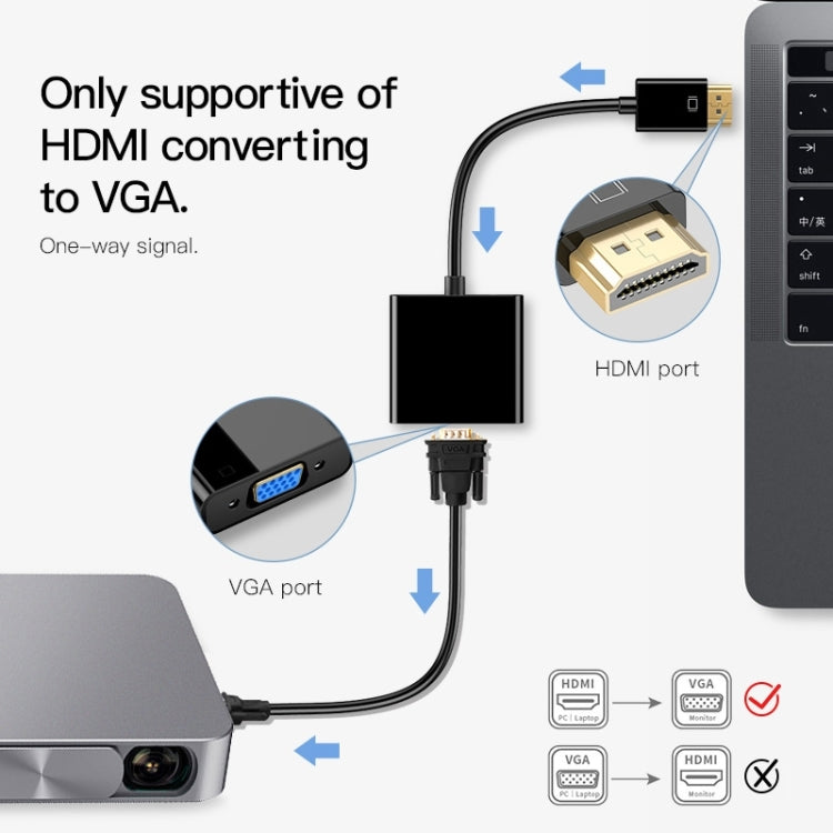 20cm HDMI 19 Pin Male to VGA Female Cable Adapter(White)