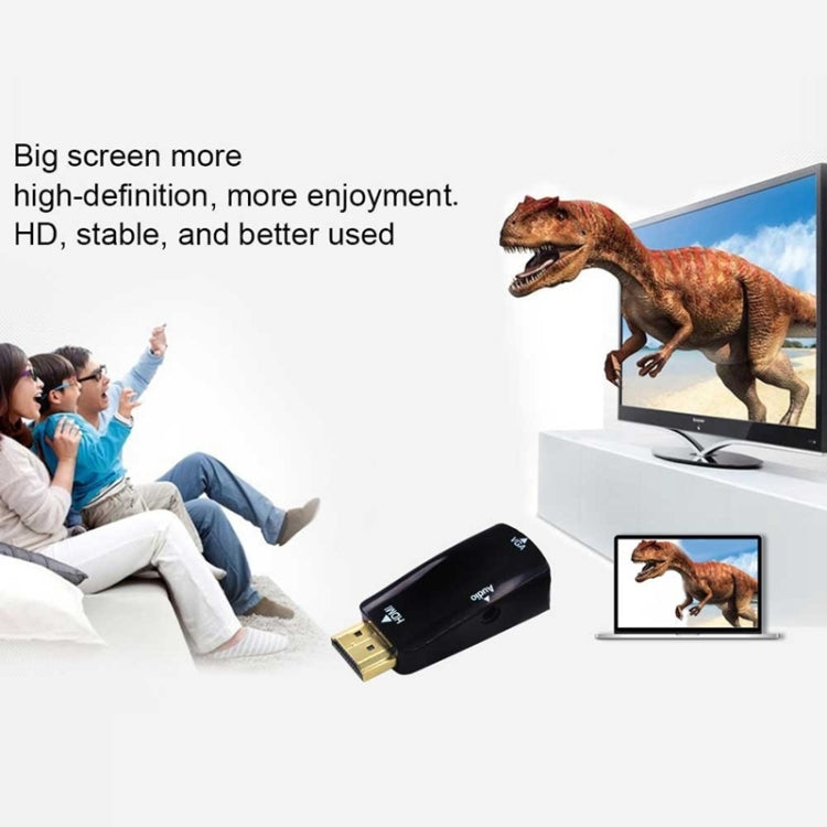 Full HD 1080P HDMI to VGA and Audio Adapter for HDTV / Monitor / Projector(Black)