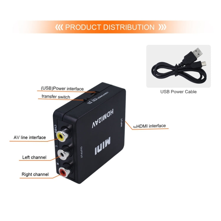VK-126 Mini HD HDMI to AV/CVBS Video Converter Adapter, HDMI to AV/CVBS
