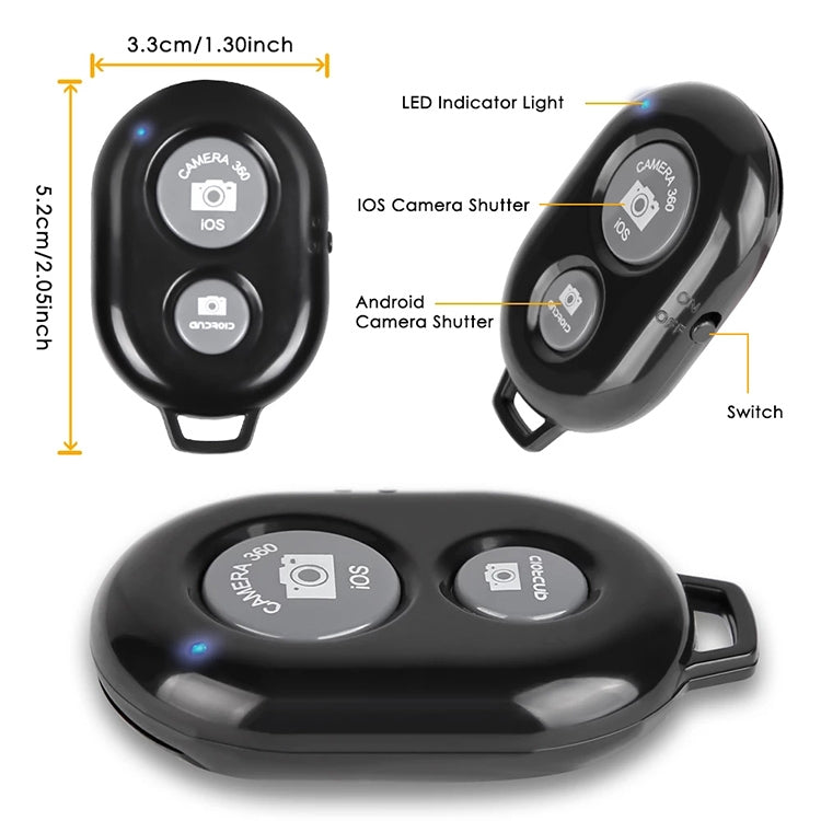 BRCMCOM Chip Universal Bluetooth 3.0 Remote Shutter Camera Control Self-timer, Black, White