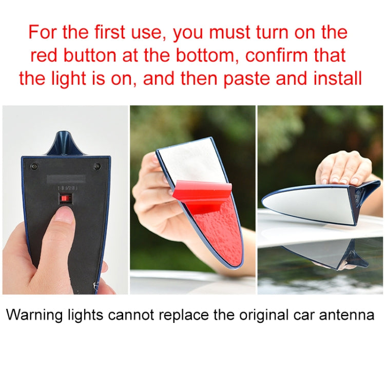 Solar Shark Fin High-positioned Alarm Light, Gray, Red, Gold, Blue