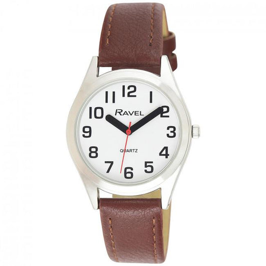 Ravel Ravel Mens Classic Strap Watch Brown/Silver Watch R0125.05.1