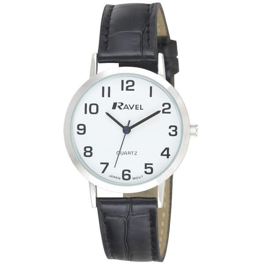 Ravel Ravel Mens Classic Strap Black/Silver Watch R0102.02.1A