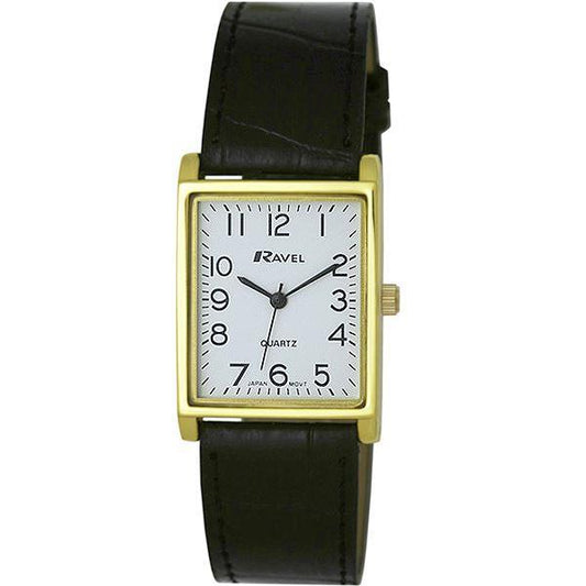 Ravel Ravel Mens Classic Black Leather Strap Watch R0120.01.1A