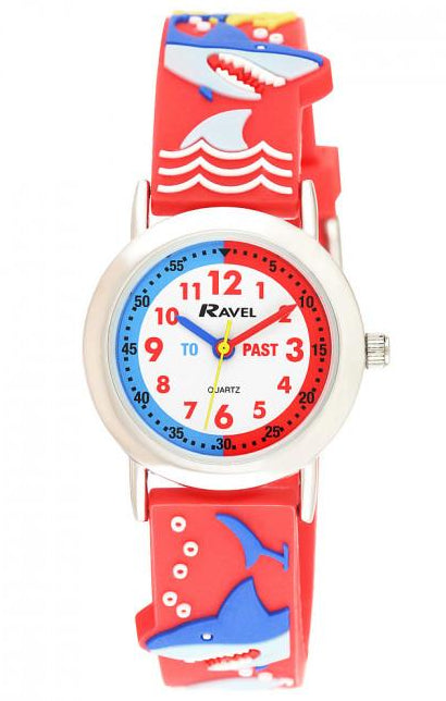 Ravel Ravel Children Girls & Boys 3D Cartoon Time Teacher Watch Shark R1513.87