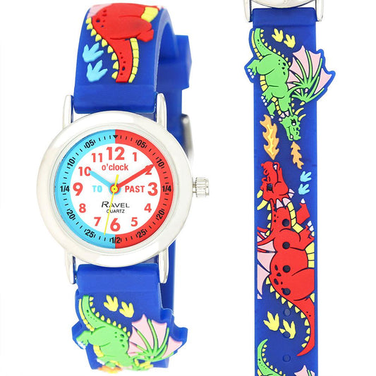 Ravel Ravel Children Boys 3D Cartoon Time Teacher Watch Dragon R1513.89