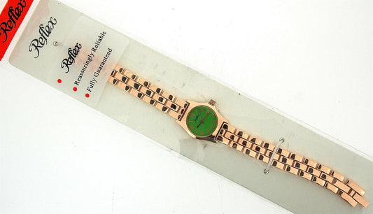 Reflex Reflex Ladies Metal Analogue Green Dial & Rose Tone Metal Bracelet Strap Watch LB112